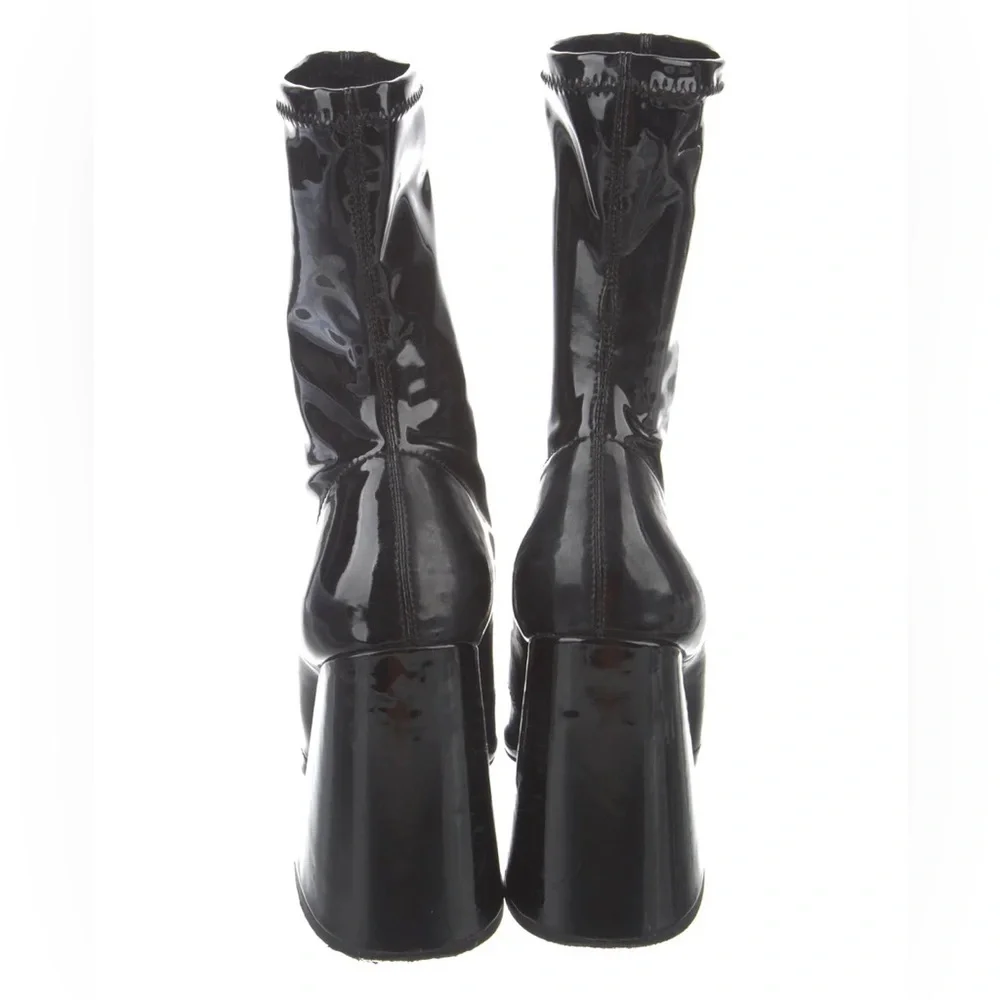 Naked Wolfe Glossy Black Heeled Boots - Picture 4 of 6